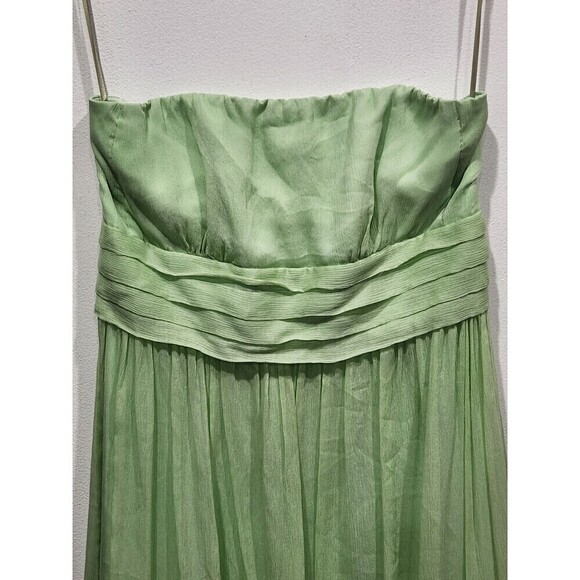 J. Crew Juliet Mint Green 100% Silk Chiffon Strapless Midi Dress, 4 - Picture 3 of 8